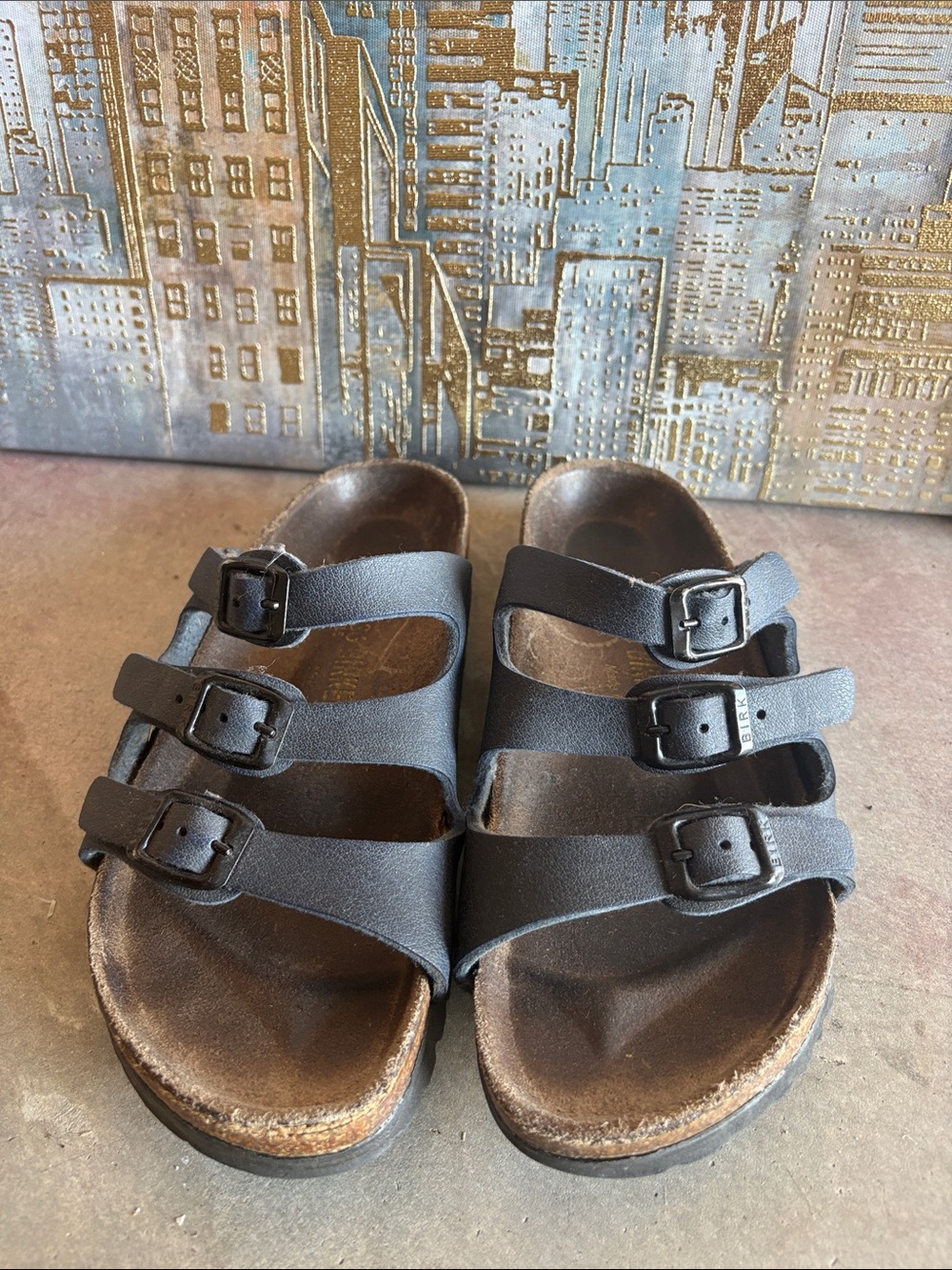 Birkenstock Kids Three-Strap Sandal in Black